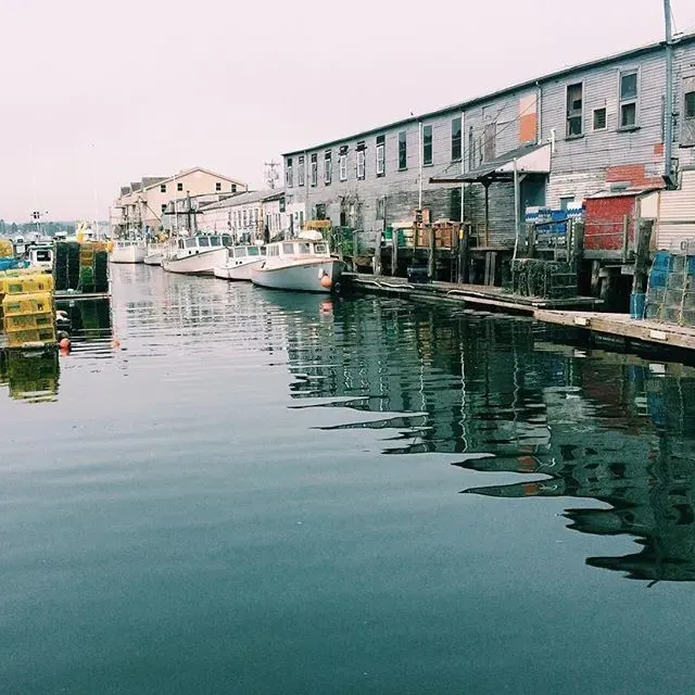 Portland harbor near the UNE health professions campus in Portland, Maine.